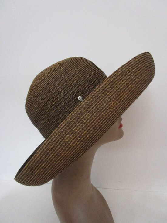 Australia Brown Raffia Straw Brim Hat Sun Travel Packable Breton main image 2